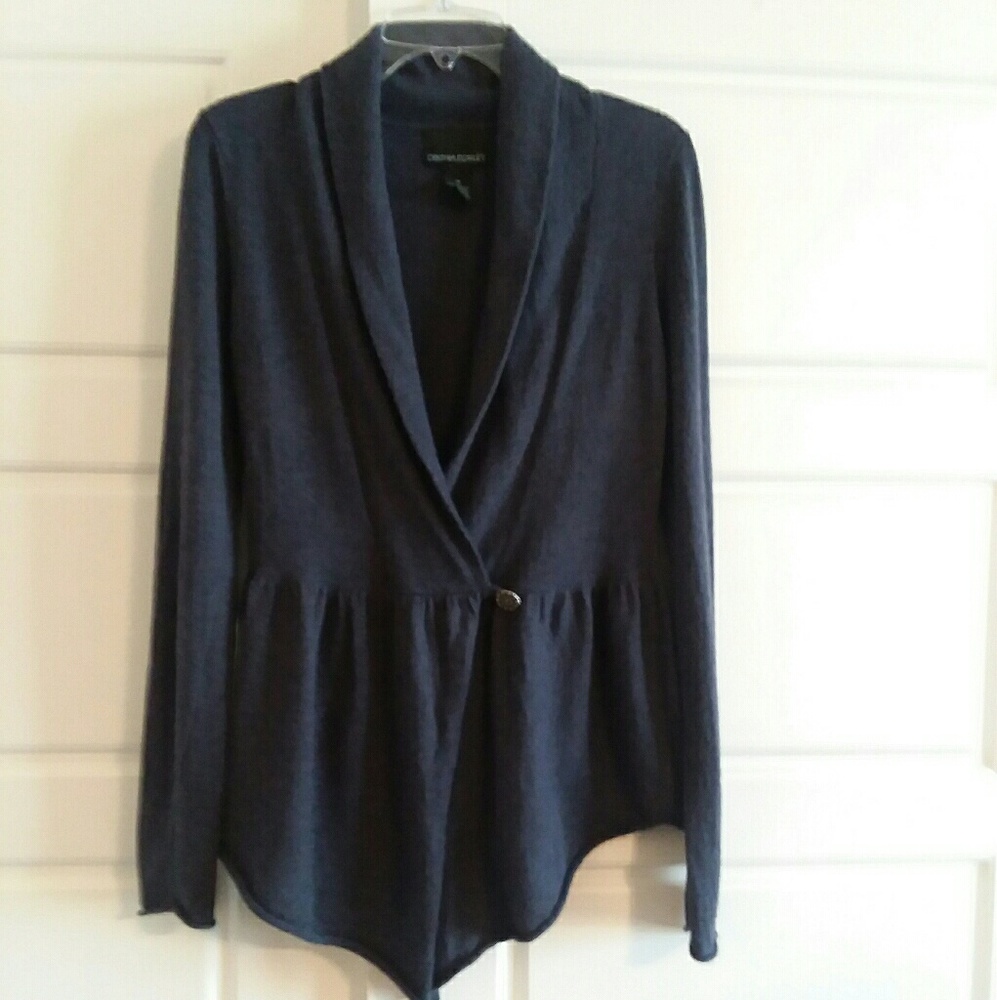 Indigo Blue Wrap Cowl Neck Cardigan Size M